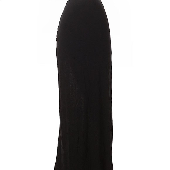 ASOS Long Black Open Half Front Skirt - Picture 3 of 3